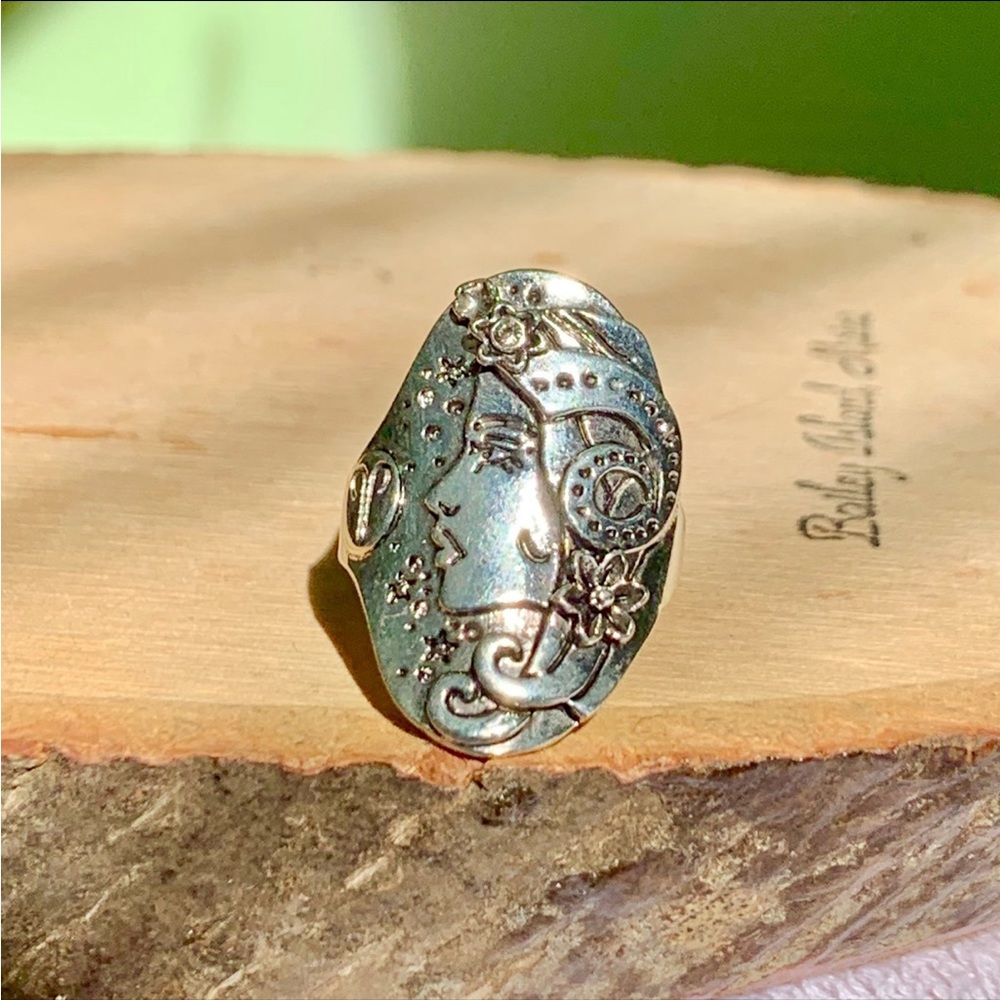 ♈️ Carved Zodiac Goddess Aries 925 Zodiac Sign Ring Size 7 & 9 - Picture 4 of 7